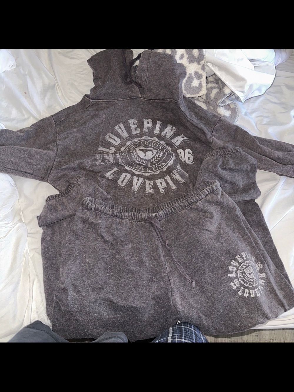 Victoria's Secret PINK Gray Hooded Sweatshirt and Joggers